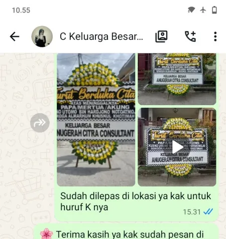 Pengiriman Papan Bunga Duka Palmeriam